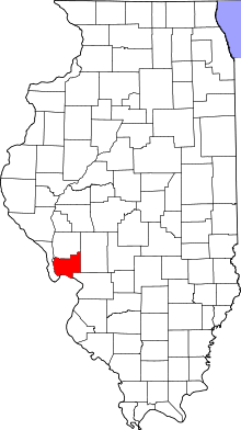 Map of Illinois highlighting Jersey County