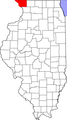 State map highlighting Jo Daviess County