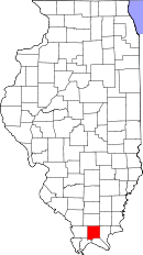 State map highlighting Johnson County