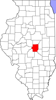 Map of Illinois highlighting Macon County