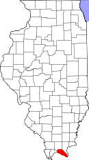 Map of Illinois highlighting Massac County