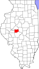 State map highlighting Menard County