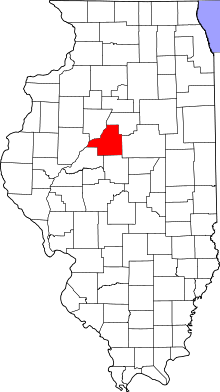 State map highlighting Tazewell County