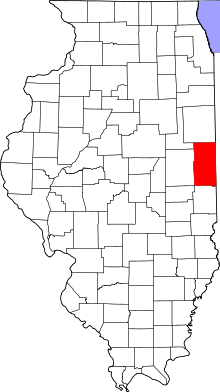 State map highlighting Vermilion County