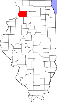 State map highlighting Whiteside County