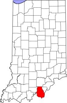 State map highlighting Harrison County