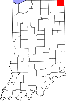 State map highlighting Steuben County