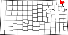 State map highlighting Doniphan County