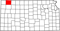 Map of Kansas highlighting Rawlins County