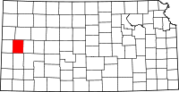 Map of Kansas highlighting Wichita County