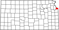 State map highlighting Wyandotte County