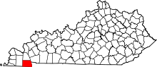 Map of Kentucky highlighting Calloway County