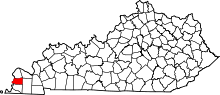 Map of Kentucky highlighting Carlisle County