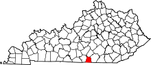 Map of Kentucky highlighting Clinton County