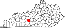 Map of Kentucky highlighting Edmonson County