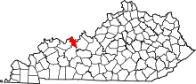 Map of Kentucky highlighting Hancock County