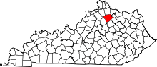 State map highlighting Harrison County