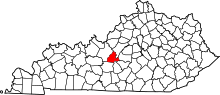 State map highlighting LaRue County