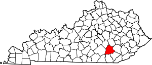 State map highlighting Laurel County