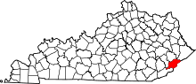 State map highlighting Letcher County