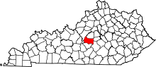 Map of Kentucky highlighting Marion County