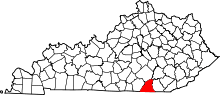 State map highlighting McCreary County