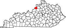 State map highlighting Oldham County