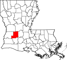 State map highlighting Allen Parish