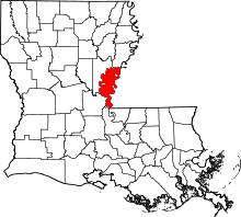 Map of Louisiana highlighting Concordia Parish