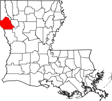 Map of Louisiana highlighting DeSoto Parish