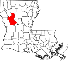 Map of Louisiana highlighting Natchitoches Parish