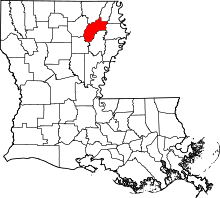 Map of Louisiana highlighting Richland Parish