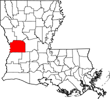 State map highlighting Vernon Parish