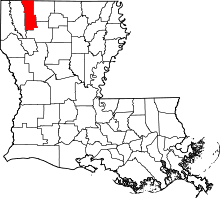 State map highlighting Webster Parish