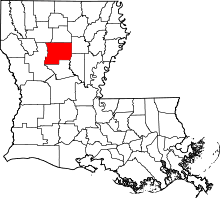 Map of Louisiana highlighting Winn Parish