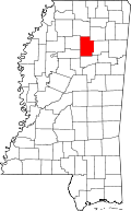 State map highlighting Calhoun County