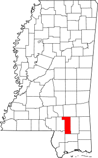 State map highlighting Forrest County