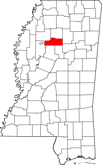 State map highlighting Grenada County