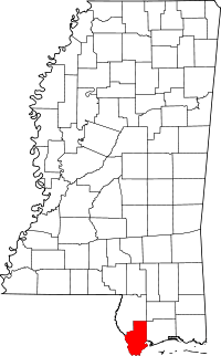 State map highlighting Hancock County