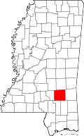 State map highlighting Jones County