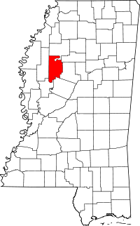 Map of Mississippi highlighting Leflore County