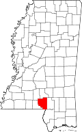 Map of Mississippi highlighting Marion County