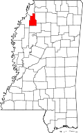 State map highlighting Quitman County