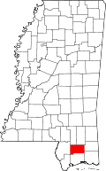 Map of Mississippi highlighting Stone County