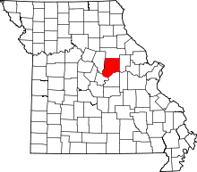 Map of Missouri highlighting Callaway County