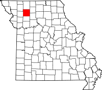 Map of Missouri highlighting Daviess County