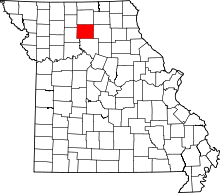 Map of Missouri highlighting Linn County