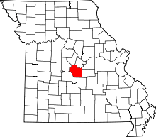 A state map highlighting Miller County in the middle part of the state.