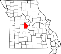 Map of Missouri highlighting Morgan County