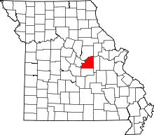 Map of Missouri highlighting Osage County